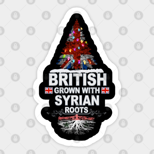 British Grown With Syrian Roots - Gift for Syrian With Roots From Syria Sticker by Country Flags